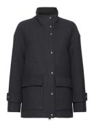 High Neck Midi Wool Coat Villakangastakki Pitkä Takki Black Mango