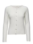 Rwlaica Ls O-Neck Raglan Cardigan Tops Knitwear Cardigans White Rosemu...