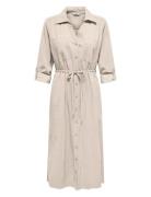 Onlaris Life Ls Belt Shirt Dress Cc Wvn Polvipituinen Mekko Cream ONLY