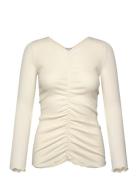 Rwbalta Ls Elastic T-Shirt Tops T-shirts & Tops Long-sleeved White Ros...