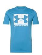 Ua Abc Camo Boxed Logo Ss Sport T-shirts Short-sleeved Blue Under Armo...