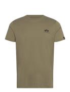Backprint T Tops T-shirts Short-sleeved Khaki Green Alpha Industries