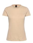 C_Elogo_20 Tops T-shirts & Tops Short-sleeved Beige BOSS