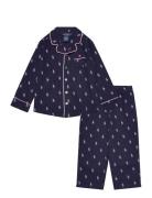 S6-Sleepwear Pant Set Pyjamasetti Pyjama Navy Ralph Lauren Kids