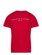 U Corp Logo Ess Tee Ss Tops T-shirts Short-sleeved Red Tommy Hilfiger