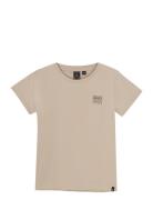 T-Shirt Backprint Tops T-shirts Short-sleeved Beige Indian Blue Jeans