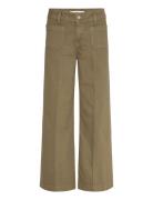 Wide Leg Jeans With Pockets Bottoms Jeans Wide Khaki Green Mango