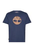 Camo Tree Logo Short Sleeve Tee Tops T-shirts Short-sleeved Navy Timbe...