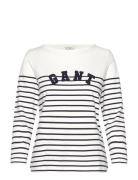 Reg Breton Boat Neck T-Shirt Tops T-shirts & Tops Long-sleeved Navy GA...