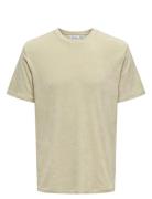 Onshellas Reg Frotte Ss Tee Tops T-shirts Short-sleeved Beige ONLY & S...