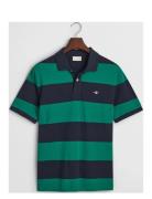Block Stripe Polo Tops Polos Short-sleeved Green GANT