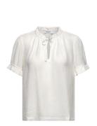 Rwroa Ss Regular Blouse Tops Blouses Short-sleeved White Rosemunde