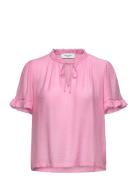 Rwroa Ss Regular Blouse Tops Blouses Short-sleeved Pink Rosemunde