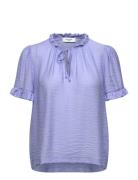 Rwroa Ss Regular Blouse Tops Blouses Short-sleeved Purple Rosemunde