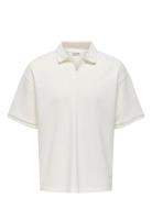 Onscali Loose Ss Resort Polo Art Tops Polos Short-sleeved White ONLY &...