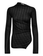 Asymmetric Long Sleeve Top Tops T-shirts & Tops Long-sleeved Black Wee...