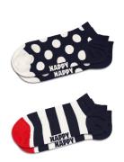 2-Pack Big Dot Stripe Low Socks Nilkkasukat Lyhytvartiset Sukat Navy H...
