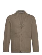 Linen Blend Casual Blazer Suits & Blazers Brown Lindbergh