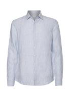 Linen Stripe Slim Shirt Tops Shirts Casual Blue Calvin Klein