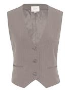 Gzjoelle Mel. Pinstripe Waistcoat Blazers Single Breasted Blazers Grey...