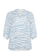 Kcedina Ami Blouse Tops Blouses Long-sleeved Blue Kaffe Curve