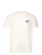 Placed Graphic T-Shirt Tops T-shirts Short-sleeved Cream GANT