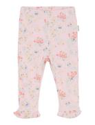 Leggings Aop Rib Bottoms Leggings Pink Minymo