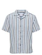 Onstrev Life Reg Stripe Ss Shirt Noos Tops Shirts Short-sleeved Blue O...