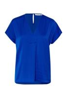 Rindaiw Top Tops Blouses Short-sleeved Blue InWear