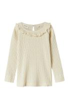 Nmffiducia Ls Slim Top Lil Tops T-shirts Long-sleeved T-shirts Cream L...