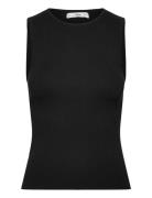 Sleeveless Fitted Knitted Top Tops T-shirts & Tops Sleeveless Black Ma...