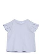 Short-Sleeved Cotton T-Shirt Tops T-shirts Short-sleeved Blue Mango