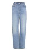Ribcage Straight Ankle Med Indigo - Worn In Bottoms Jeans Straight-reg...