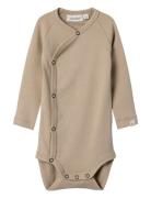 Nbngayo Ls Slim Wrap Body Lil Bodies Long-sleeved Brown Lil'Atelier