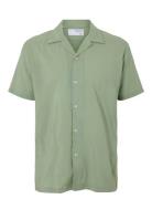 Slhregair Shirt Ss Mix G Camp Tops Shirts Short-sleeved Green Selected...