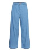 Ihbarcy Pa Cr Bottoms Trousers Wide Leg Blue ICHI