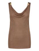 Didem Knitted Singlet Tops T-shirts & Tops Sleeveless Brown Twist & Ta...