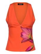 Fobos Tops T-shirts & Tops Sleeveless Orange Desigual