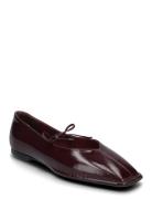 Sway Black Leather Ballet Flats Ballerinat Burgundy ALOHAS