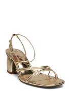 Heeled Sandal With Crossed Straps Korolliset Sandaalit Gold Mango