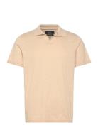 Thomas Knitted Polo Tops Polos Short-sleeved Beige Clean Cut Copenhage...
