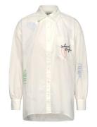 Embroidered Poplin Shirt Tops Shirts Long-sleeved White Scotch & Soda