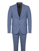Plain Mens Suit - Normal Length Puku Blue Lindbergh