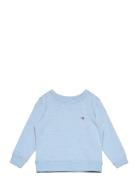 Shield Cotton Slub C-Neck Tops T-shirts Long-sleeved T-shirts Blue GAN...