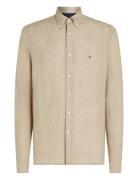 Pigment Dyed Li Solid Rf Shirt Tops Shirts Casual Beige Tommy Hilfiger