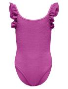 Kogwave Structure Swimsuit Acc Uimapuku Uima-asut Purple Kids Only