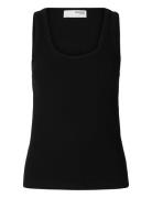 Slfanna U-Neck Tank Top Noos Tops T-shirts & Tops Sleeveless Black Sel...