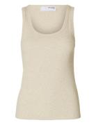 Slfanna U-Neck Tank Top Noos Tops T-shirts & Tops Sleeveless Cream Sel...