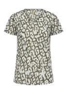 Sc-Aretha Tops T-shirts & Tops Short-sleeved Khaki Green Soyaconcept