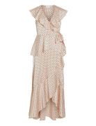 Vikimmie S/S Wrap Ankle Dress/Dc/Ka Maksimekko Juhlamekko Pink Vila